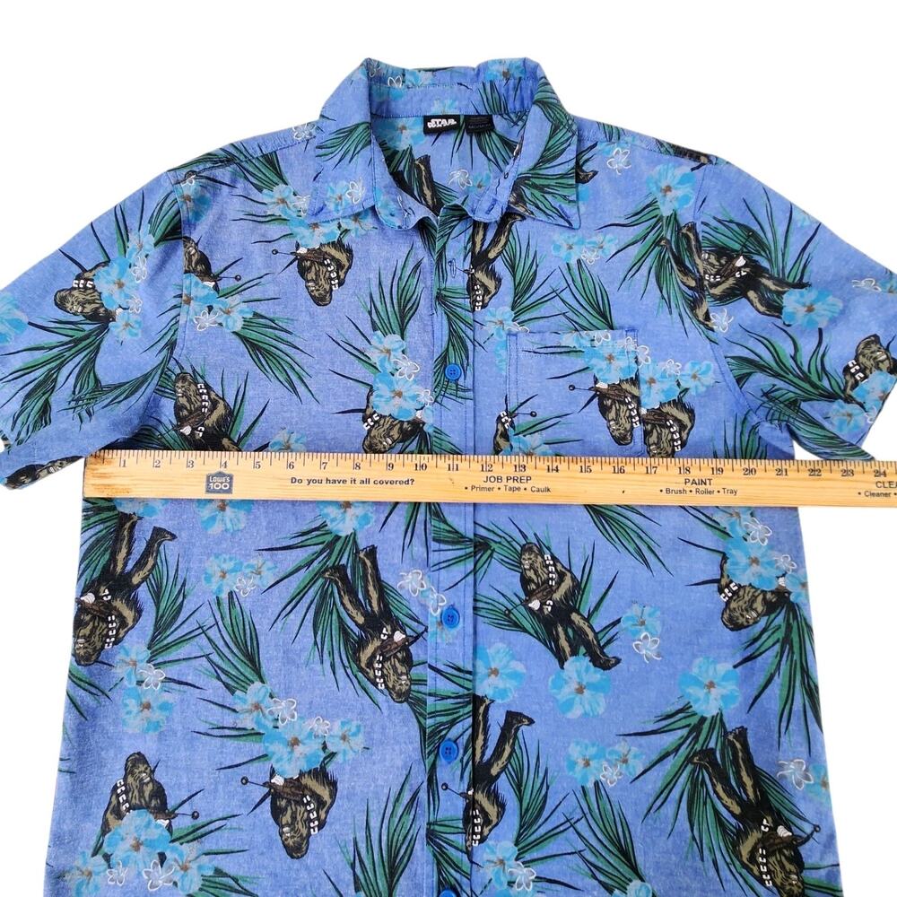 Star Wars Blue Tropical Print Short Sleeve Button-Down Shirt - Picture 5 of 8